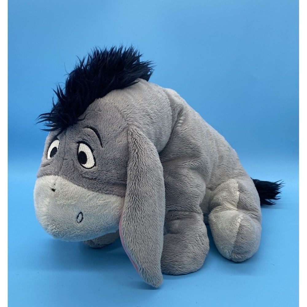 Disney‎ Store Eeyore Plush Kids 15in Grey Detachable Tail Bow | Classic Disney